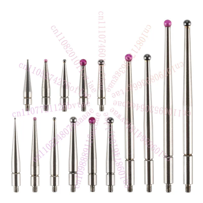 New M1.4 M1.6 M1.8 M2 Thread 2mm Head OD 15mm / 44.5mm Length Ruby Head Pin Gauge Micrometer Tip Lever Dial Test Indicator Probe