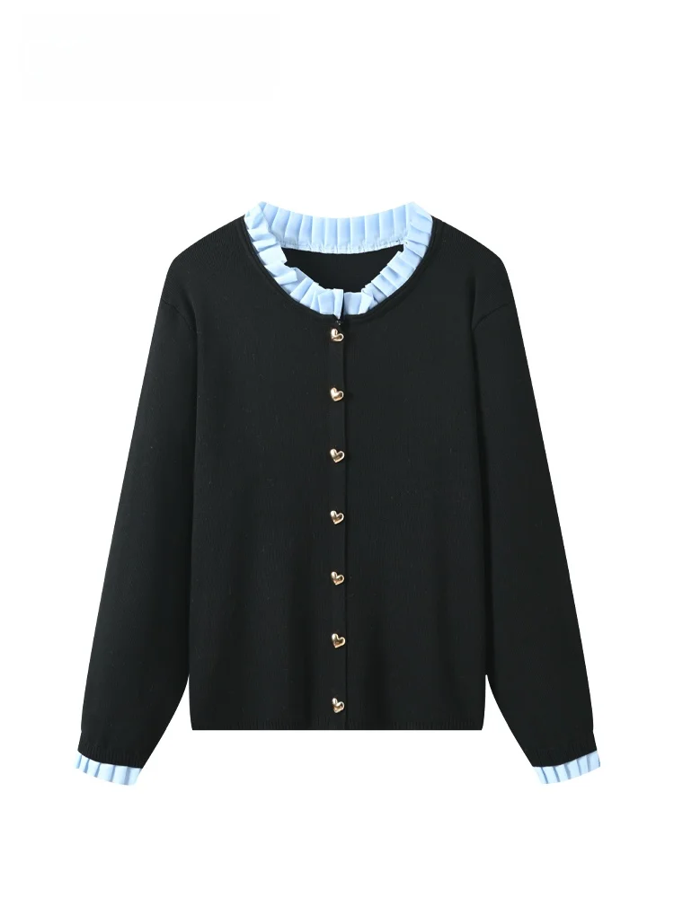 

Cara CLUB plus Size Knitwear Long Sve round Ne Women's Faion Autumn Top Splicing Slimming Trendy Single Piece