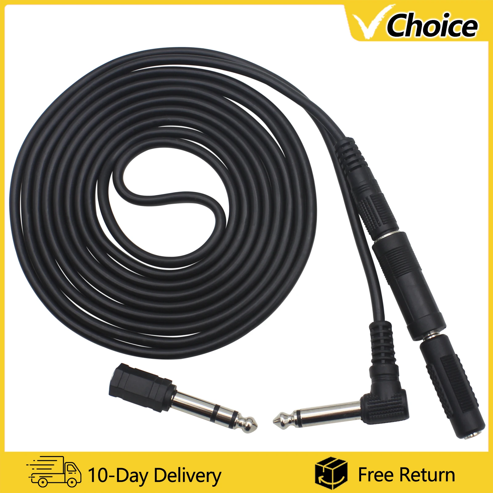 Cable de guitarra IRIN, Cable de conexión de 3m para guitarra eléctrica, teclado de bajo, instrumento, Cable de Audio de reducción de ruido, enchufes de 6,35 y 3,5mm