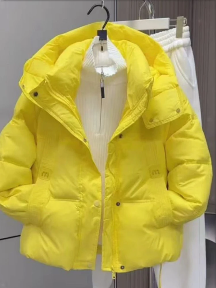 Fashionable age reducing versatile candy colored hooded thick cotton jacket women's winter new casual bread jacket