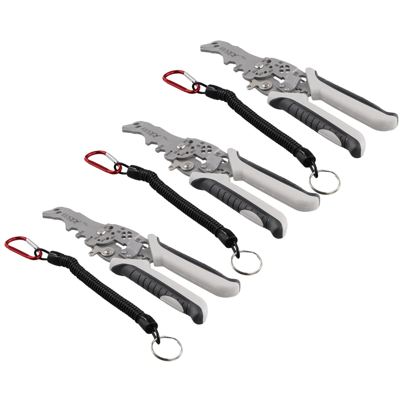 3Pcs Multifunctional Elbow Wire Stripping Pliers With Spring Keychain, Multifunctional Elbow Wire Stripping Pliers