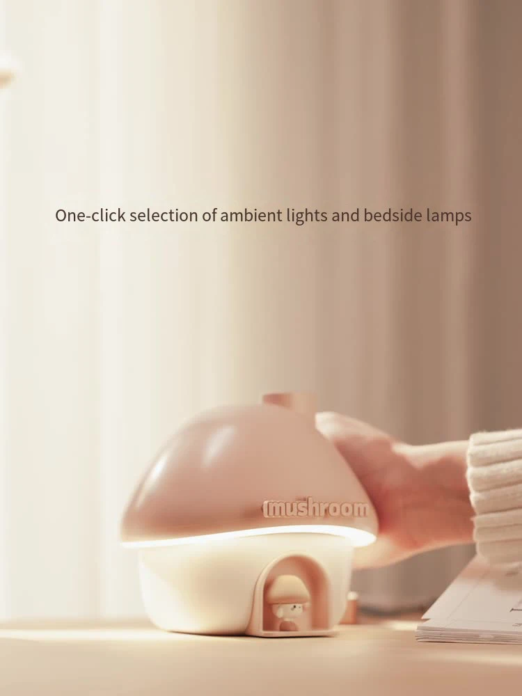 Cartoon Air Humidifier 300ml Mini Essential Oil Aroma Diffusers Colorful Lighting Cute Mushroom House Home Ultrasonic Humidifier