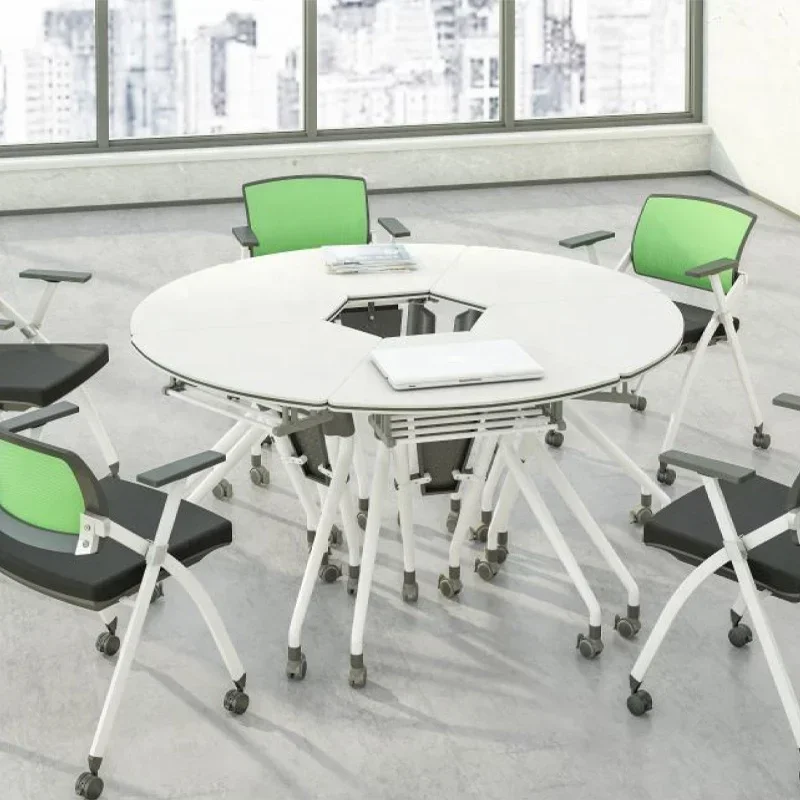 Metal Furniture Extendable Table Folding Legs Bracket Movable Spliced Round Meeting Room Desk