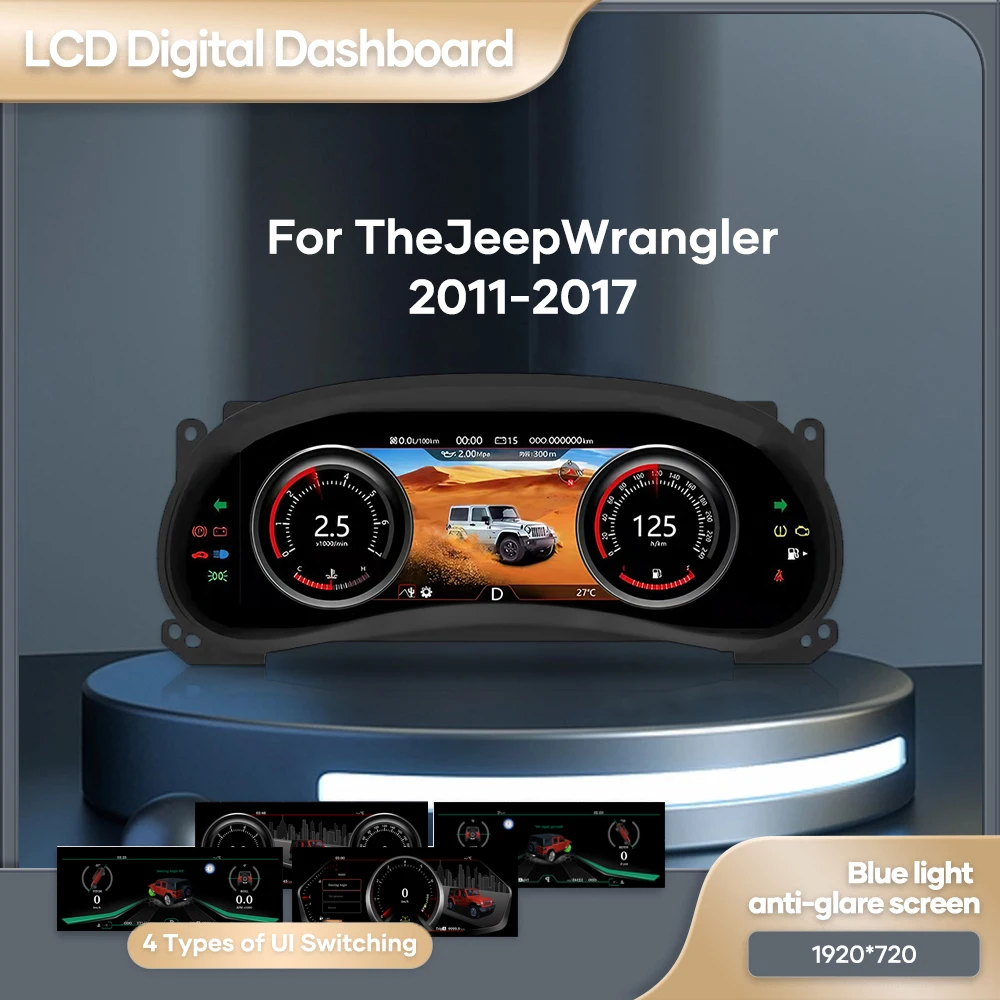 

12.3 Inch Digitale Dashboard For Jeep Wrangler 2011-2017 Years Auto Lcd Paneel Snelheidsmeter Virtuele Cockpit Voor