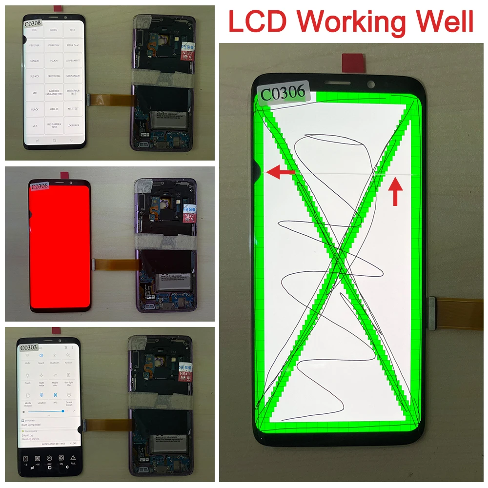 Line spot defect for Samsung Galaxy S9 LCD Display For S9 G960 G960F Touch Screen For Galaxy S9Plus S9+G965F G965U Display Point