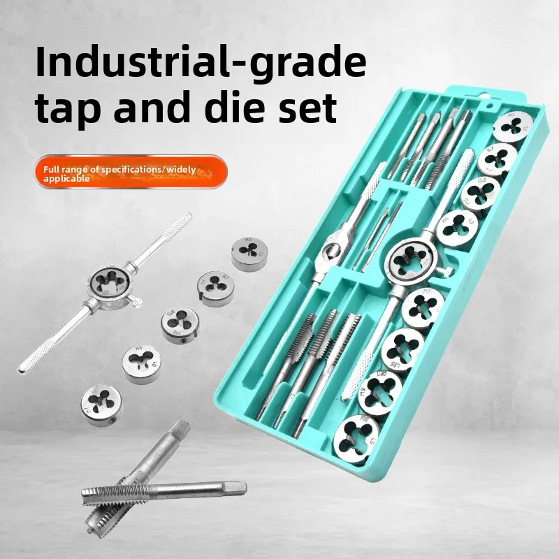 Thread Die Hinge Metric Tap & Die Set, Hand Threading Tool with Tap Wrench & Die Stock ...