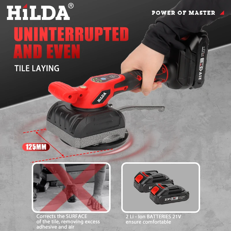 Hilda telha máquina de telha vibração nivelamento 5 velocidades alta carga ajustável ajuste makita 21v bateria colocando vibratório