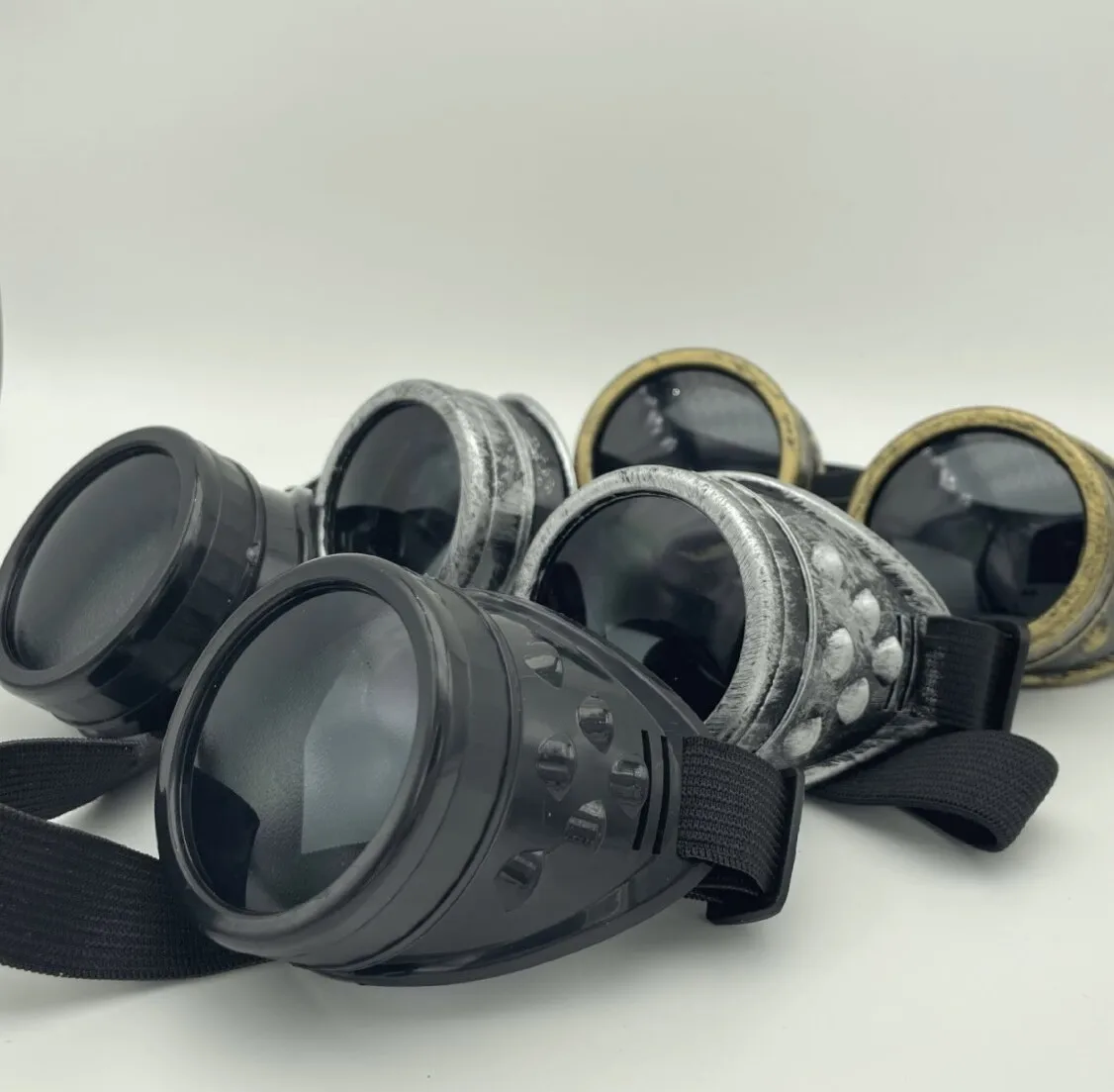 Steampunk Glasses Vintage Driver Goggles Adult KIds Cosplay Halloween Decorations Adult KIds Heavy Metal Driver Goggles Очки