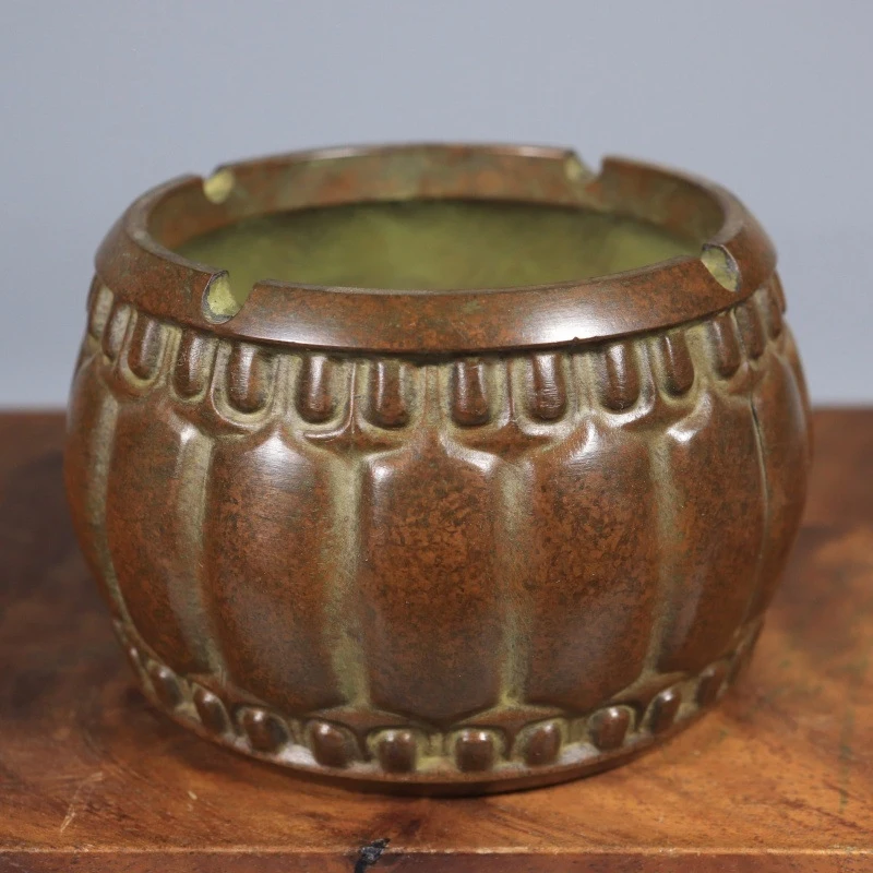 All-brass for indoor use, home and office desktop decoration, creative ashtray, copper sculpture ornament