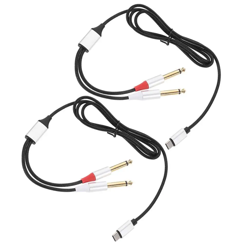 

-C to Dual 6.35mm Audio Cable 1M for Smartphone Tablet Laptop Amplifier Speaker Mixer Professional Recording Equipment USB C