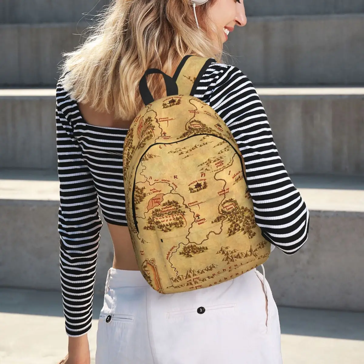 Map Of Narnia Student Backpack School Bag Hiking Travel Daypack for Men Women Bookbag Shoulder Bags