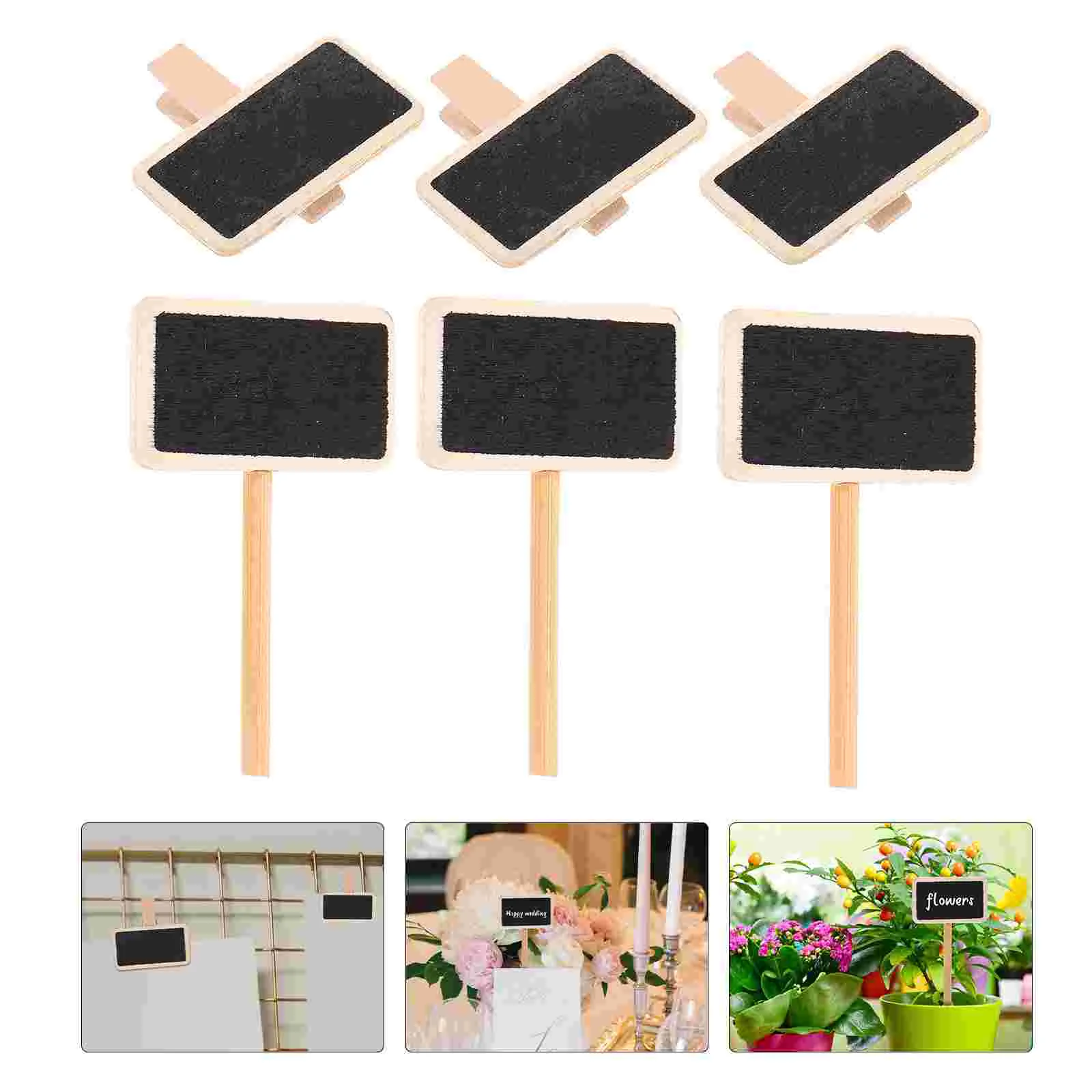 Mini pinces en bois pour notes autocollantes, petit tableau noir, mémo, photo créative, forme roman, décor à la maison, 50 pièces