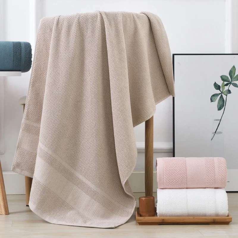 Cotton bath towel, bath wrap, household couple, soft and absorbent adult beach towel, not easy to shed wool, gauze bath towel