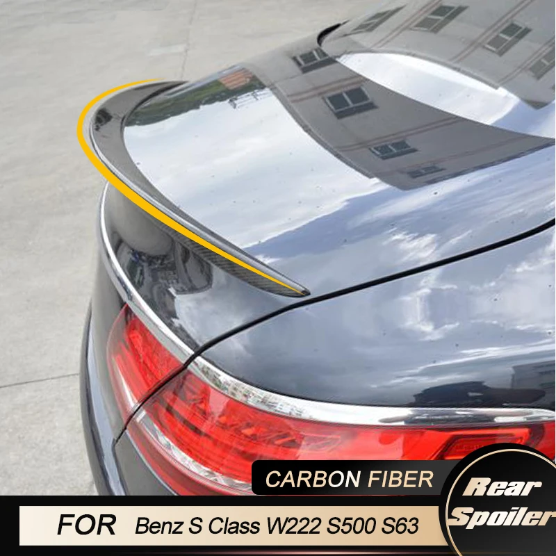 Rear Trunk Spoiler Wings for Mercedes-Benz S Class W222 S500 S63 S65 AMG Coupe 2014-2018 Rear Spoiler Wing Lip Carbon Fiber FRP