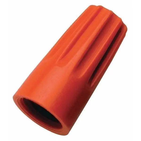 

Twist On Wire Connector, 22 AWG to 14 AWG, 600 V, Standard Style, Orange, 100 PK