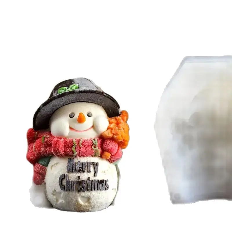 Christmas Snowman Silicone Molds 3D Big Size Mousse Baking Mold For Cake Decorating Tool Candle Plaster Handmade Craft Mould