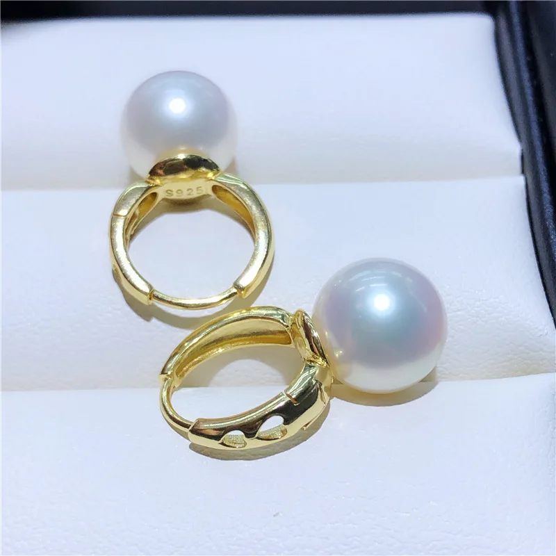 beautiful AAA+++  7-8mm 8-9mm 9-10mm 10-11mm 11-12mm 12-13mm Gorgeous akoya White round pearl earring 925s