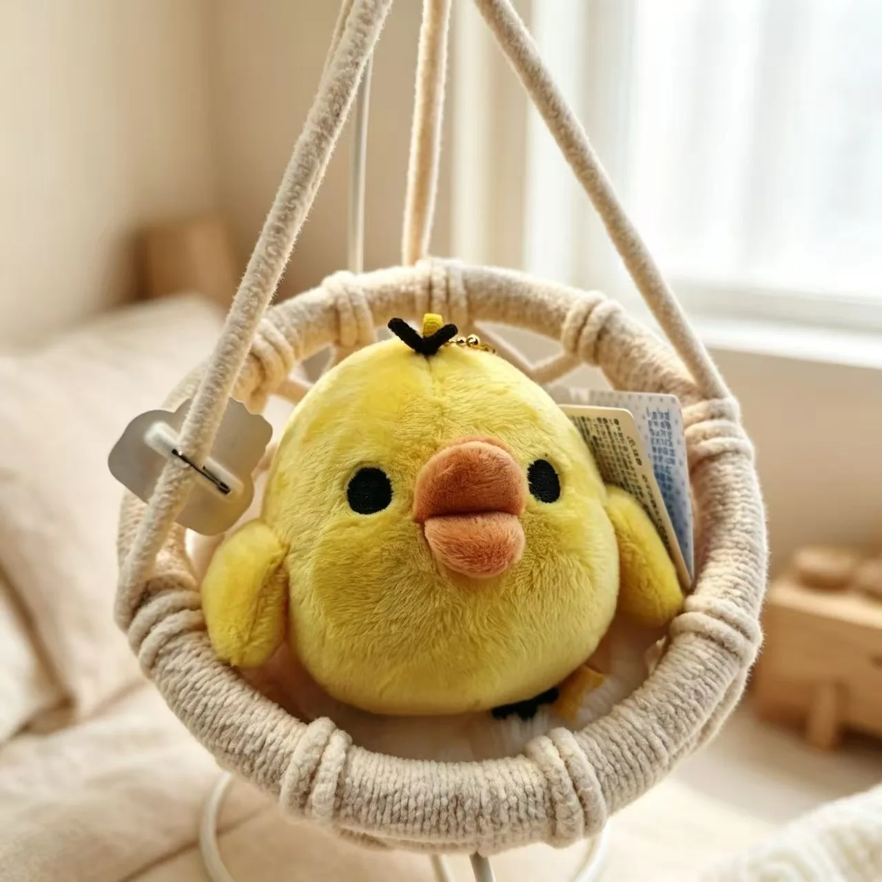 7CM Niedliches Cartoon-Plüschtier Kleines Gelbes Huhn Weiches Tier-Plüschtier Schlüsselanhänger Rucksack-Anhänger Puppe Geburtstagsgeschenk für Kinder