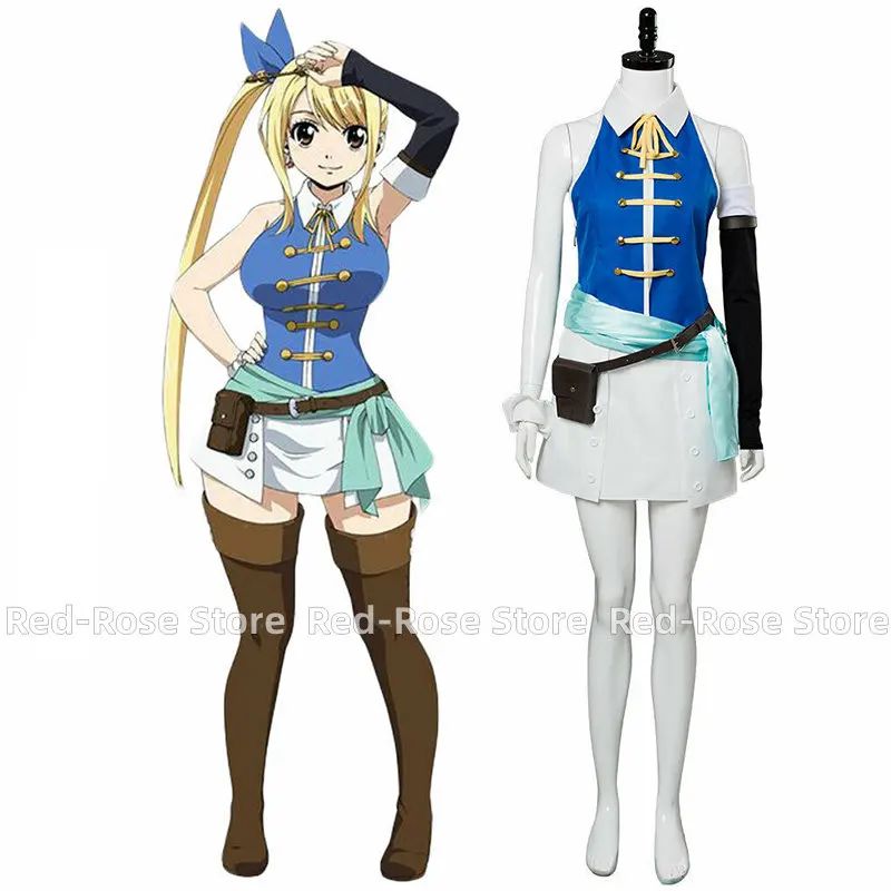 

Anime Cosplay Lucy Heartfilia Backless Adult Women Halloween Costume Dress
