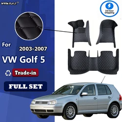 Car Floor Mats For Volkswagen VW Golf 5 MK5 A5 2003~2007 Leather Mat Auto Interior Parts Luxury Rug Carpet Pad Car Accessories