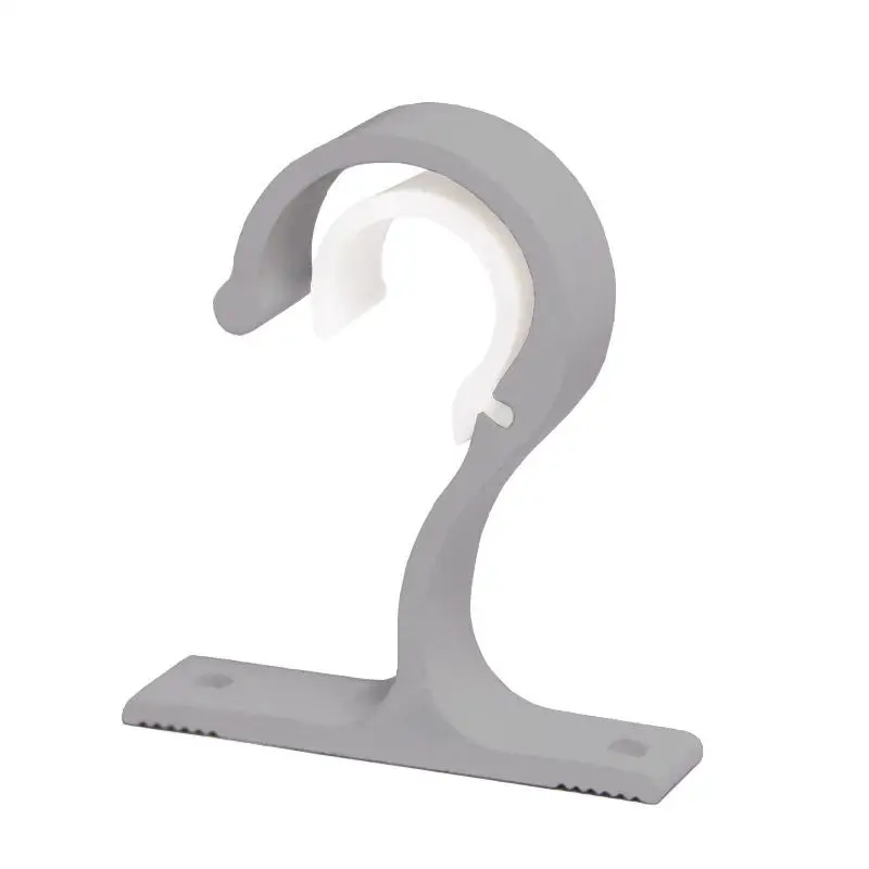 Curtain Rods Bracket Hanger Hook Rod Support Clamp Crossbar Fixing Clip Wall Hooks Organizer Rails Rack Home Storage