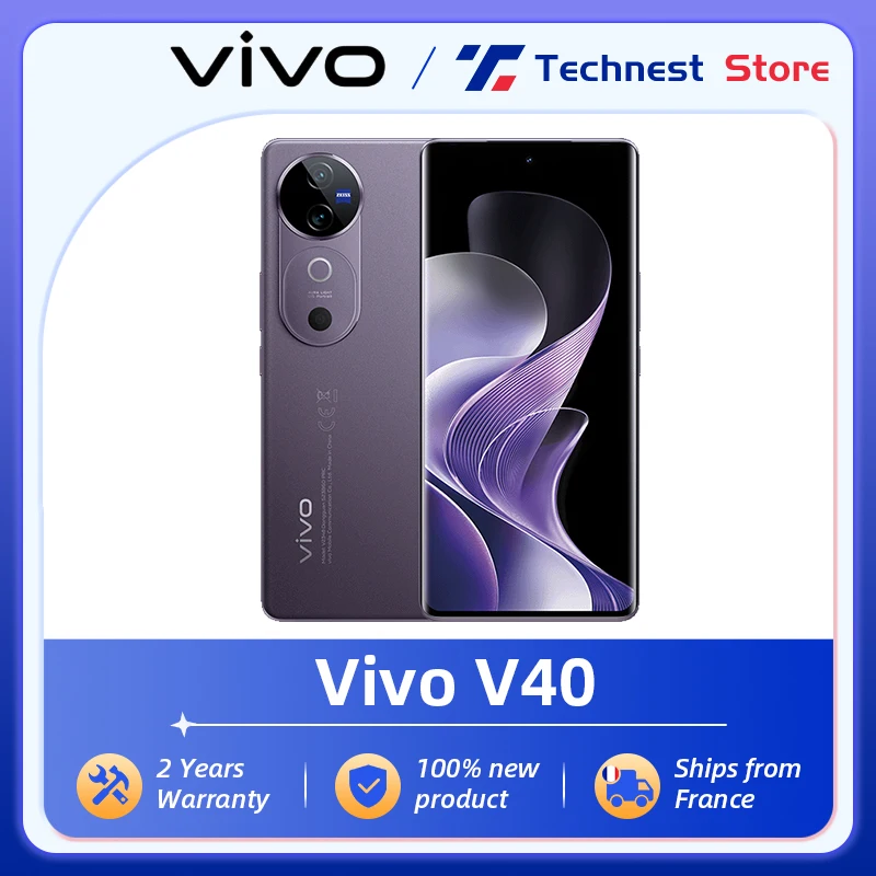 Global Version Vivo V40 5G Smartphone Snapdragon 7 Gen 3 5500mAh Battery 80W Charge 6.78″ 120Hz AMOLED Display 50MP Camera NFC