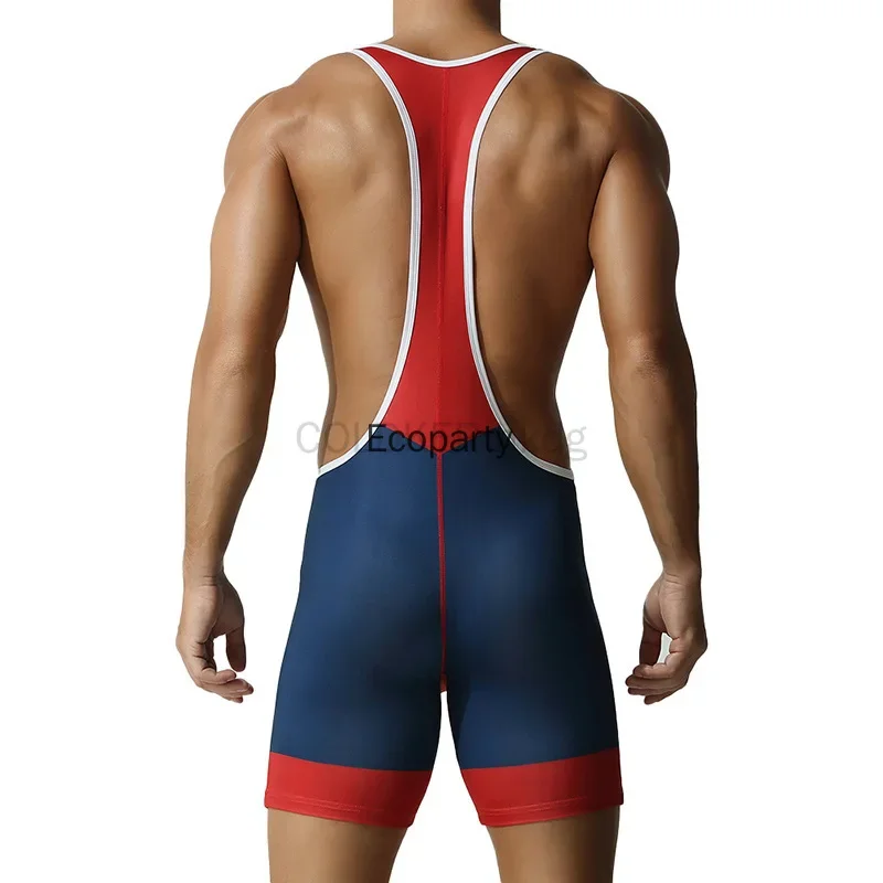 

Workout Gym Men's Wrestling Singlets Athletic Supporters Bodysuit Slim Fit Sports Active Jumpsuits Leotard Underwear Gym Clothes