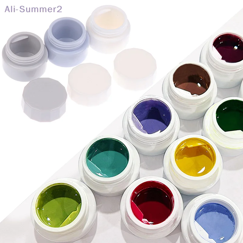 2Pcs 5ml Nagel Klopfen Gel Leere Glas Nagel Gemalt Polnischen Halter Fall Verpackung Box Maniküre UV Kleber Organizer tragbare Kunststoff