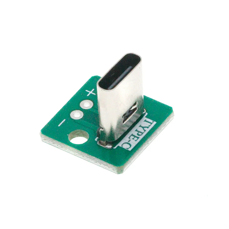 5V in-line rotary 2.54DIP Test Board TYPE-C Female adapter board Vertical 6P power board