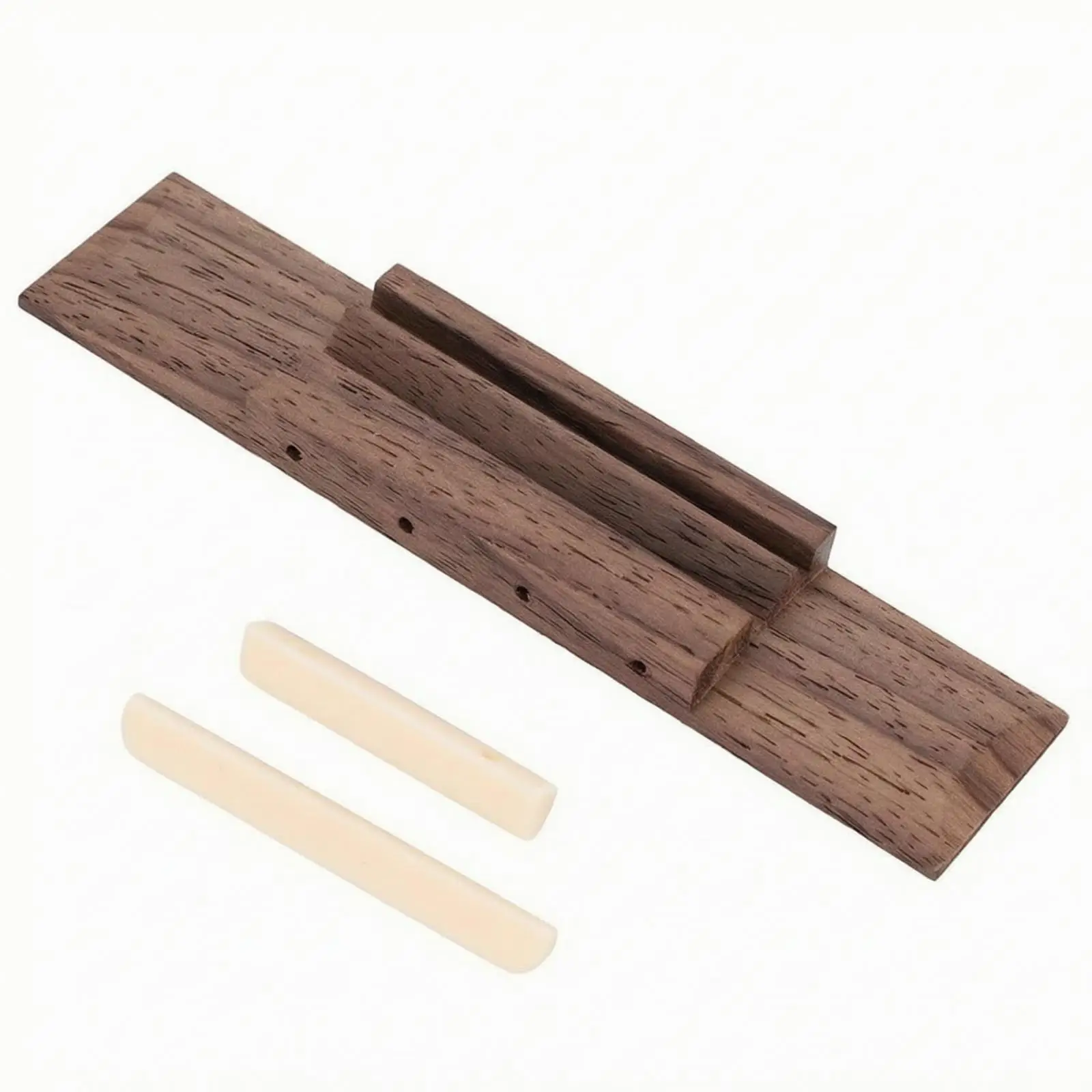 Ukulele Bridge Piece Wooden Replacement for 4 String Instrument with Smooth Saddle for Playability