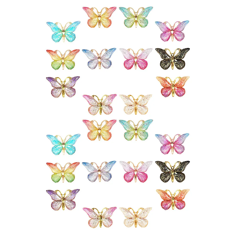 

24 Pcs Thumb Tacks Pushpins Office Desk Accessories Butterfly Shape Multi Markers Photo Wall Decoration Soft Cork