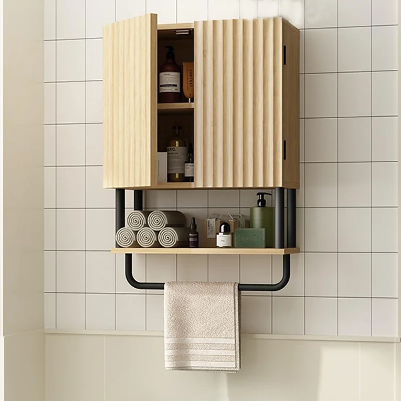 

Toilet wall-mounted bathroom washstand toilet cosmetics wall cabinet simple new decorative cabinet wooden towel rack