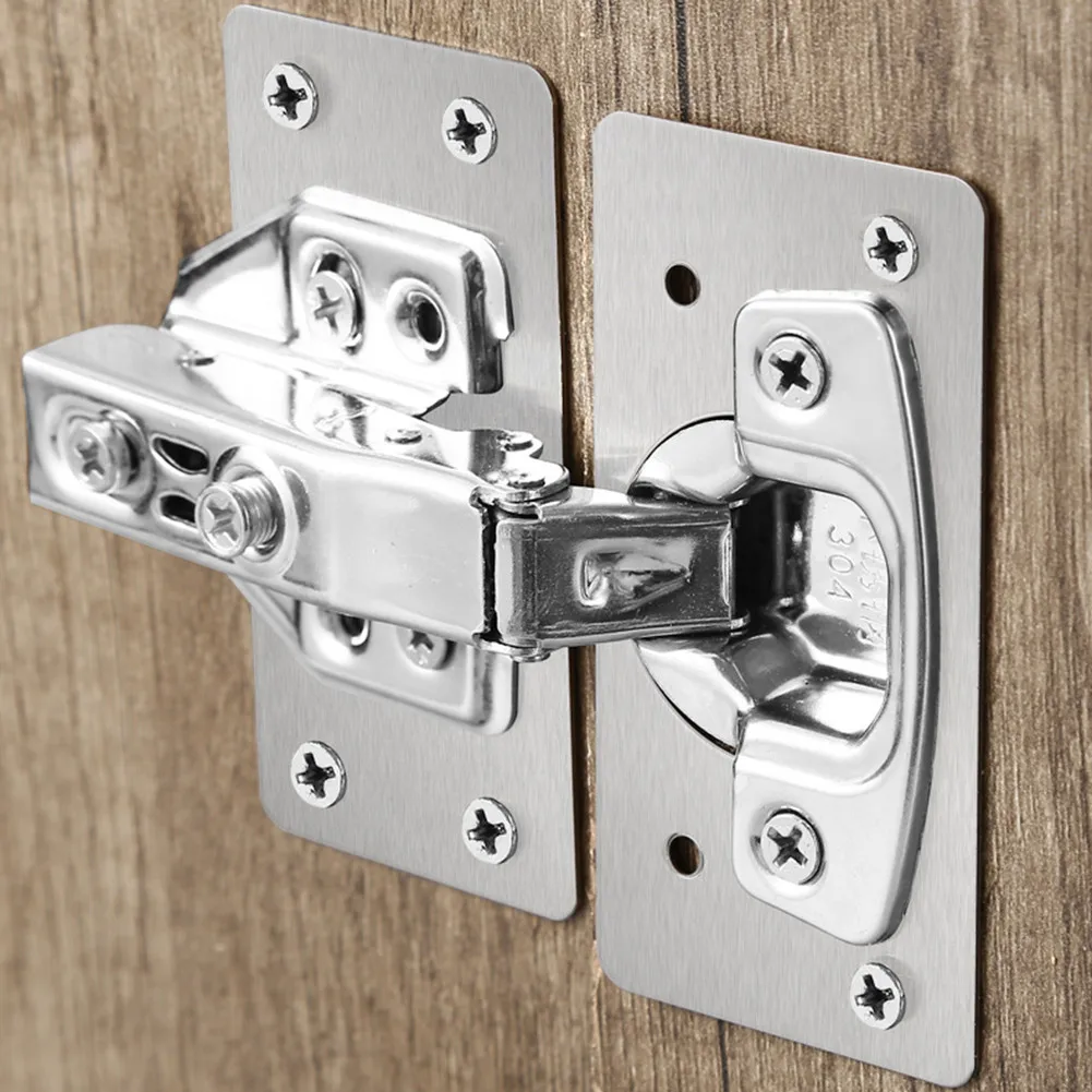 Brand New High Quality Practical Hinge Repair Plate Tool Repair Replace Spare Stainless Steel With Mounting Screws