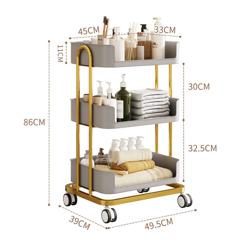Luxury Unique Trolly Cart Luxury Design Beauty Storage Trolley Premium Nordic Carrito Organizador Con Ruedas Salon Furniture