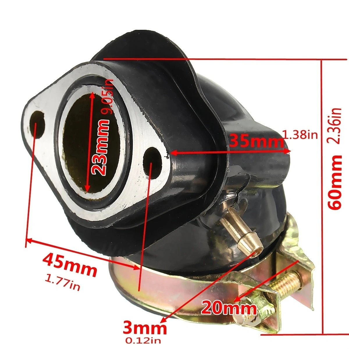 Guma 157QMJ 152QMI gaźnik dolotowy gaźnik zestaw obejm rurowych dla GY6 125cc 150cc silnik skuter motorower ATV gokart