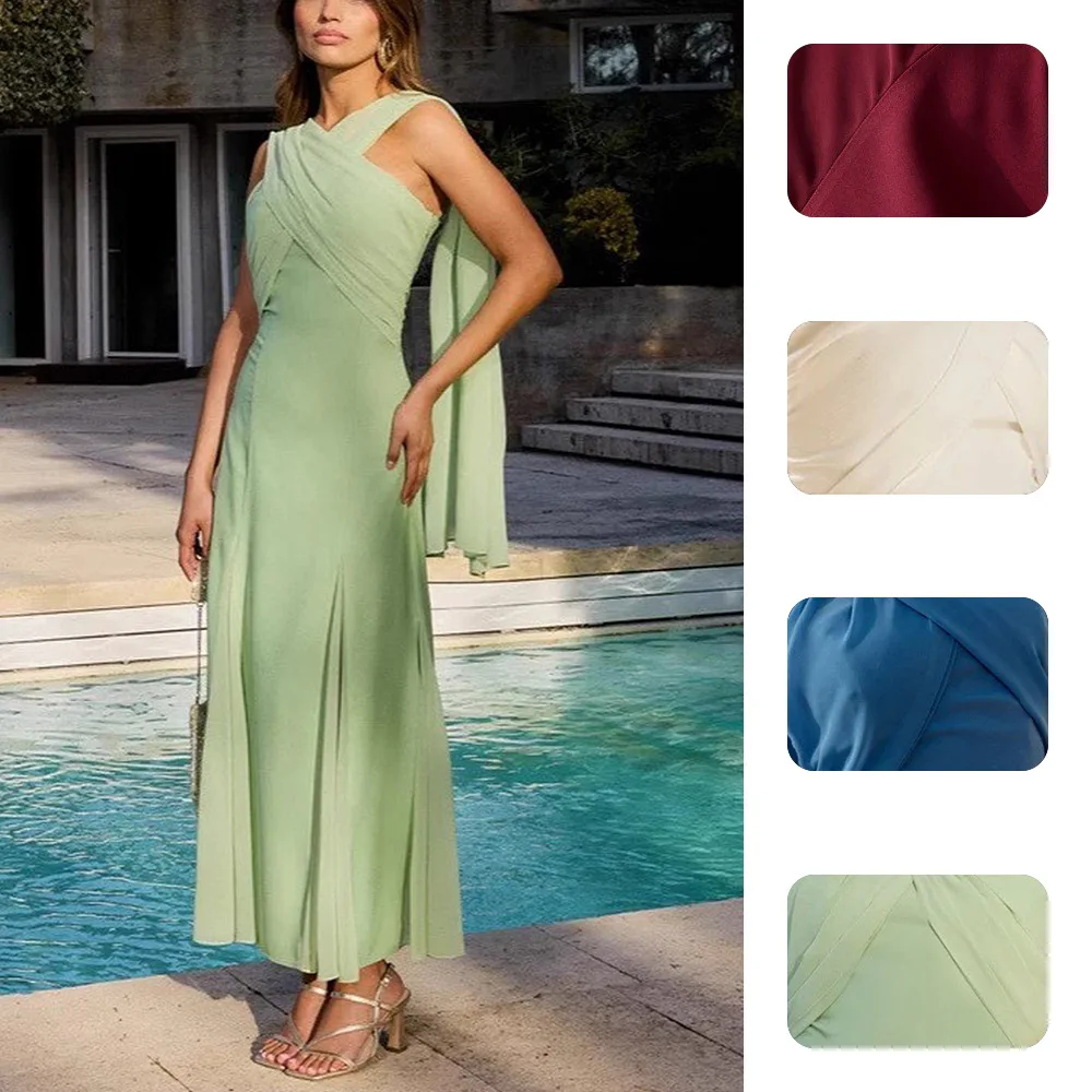 Women's Solid Color Chiffon. Ribbon. Smart Clothes Strapless. Fashion Sleeveless Women. 8164 Dresses For Women Midi Y2k、 Prom