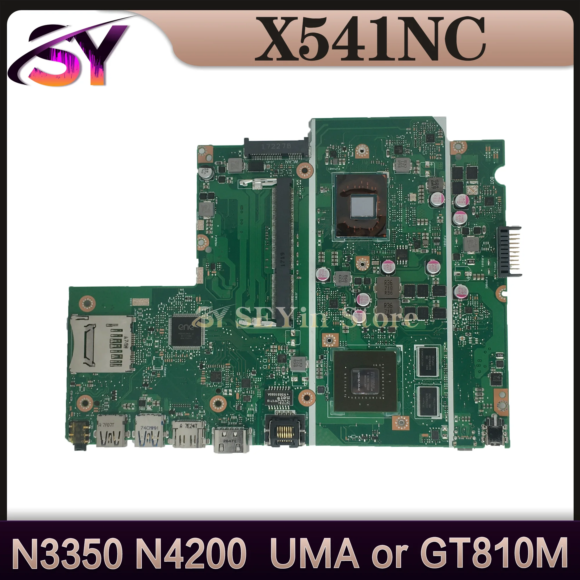 

X541N N3350/N4200-CPU GT810M/UMA Notebook Mainboard For ASUS X541NA X541NC A541N R541N F541N A541NC Laptop Motherboard Test OK