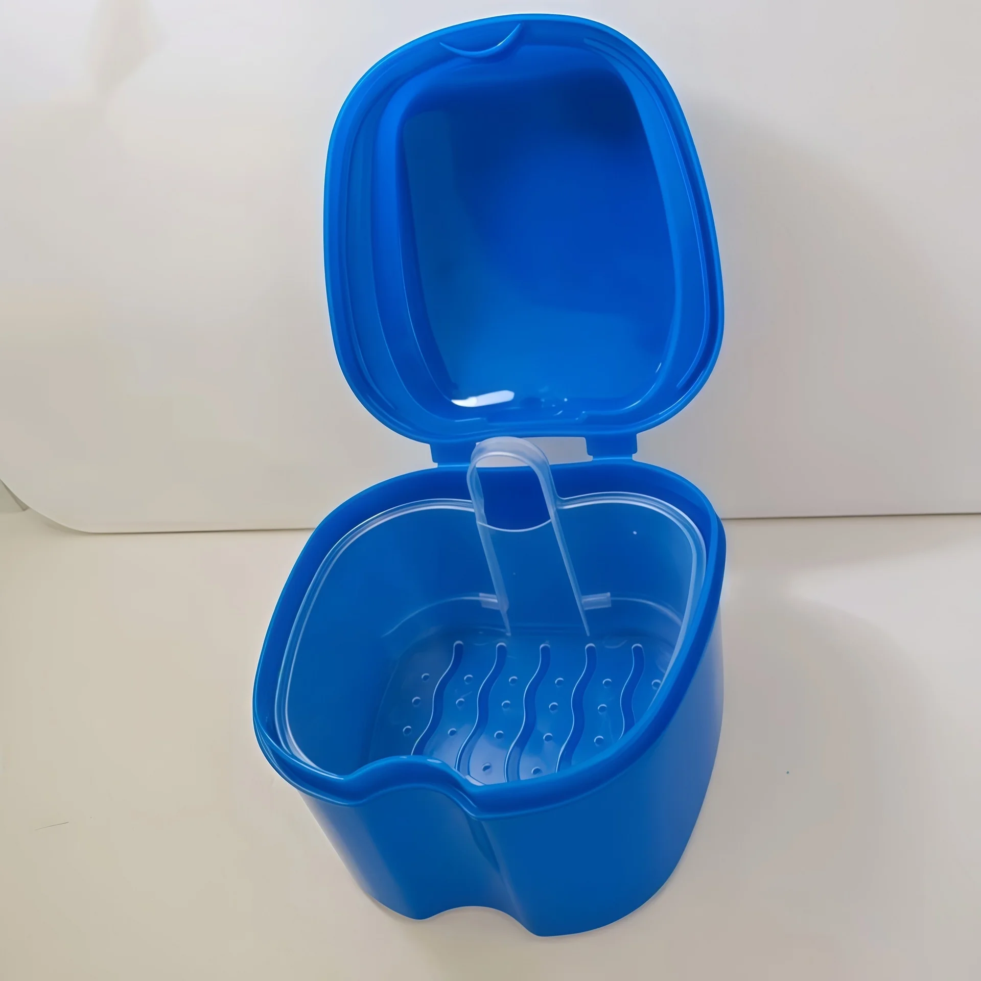 Denture Bath Box Organizer Dental False Teeth Storage Box with Hanging Net Container Cleaning Teeth Cases Artificial Tooth Boxes