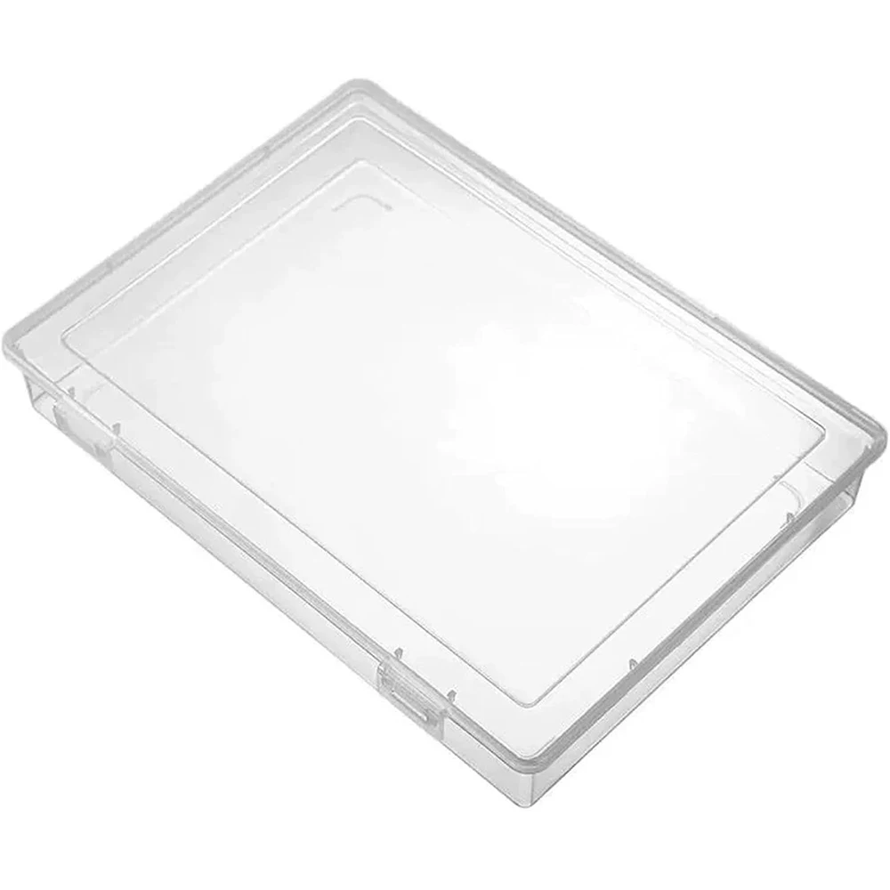 2 Pack File Case, Portable Plastic Document Storage Box, Paper Magazine Scrapbook Organizer, Clear File Holder for Office School