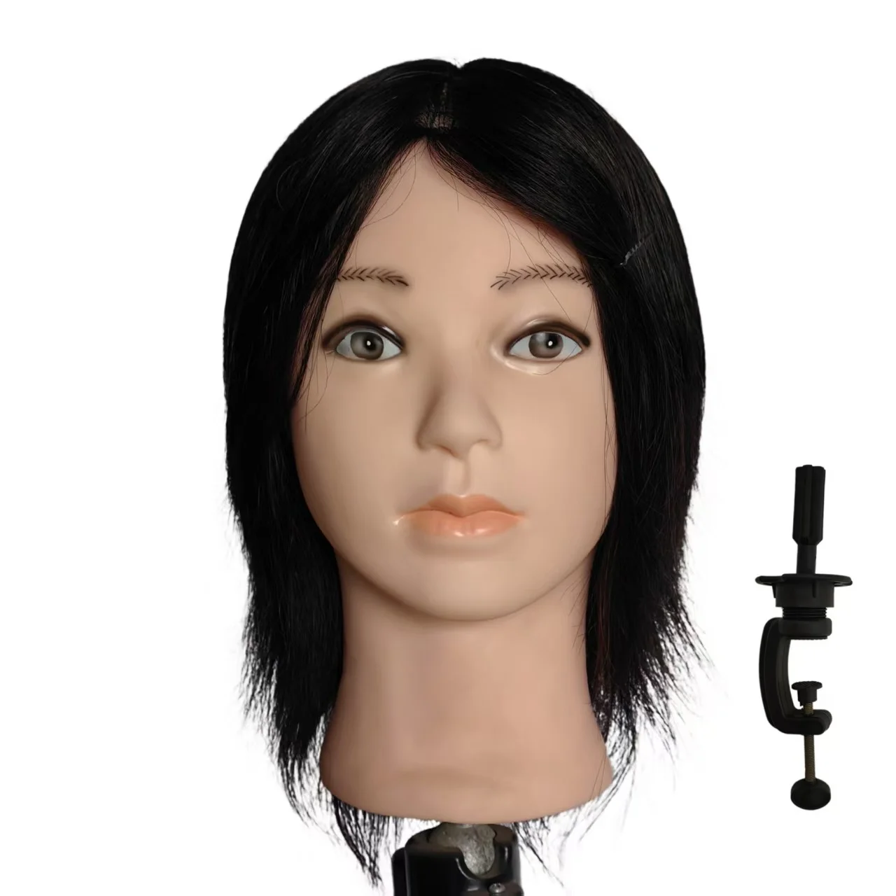 

Mannequin Head With 100% Human Hair Cosmetology Manikin head for Cutting Styling With Doll Head for Hair Styling with Clamp Stan