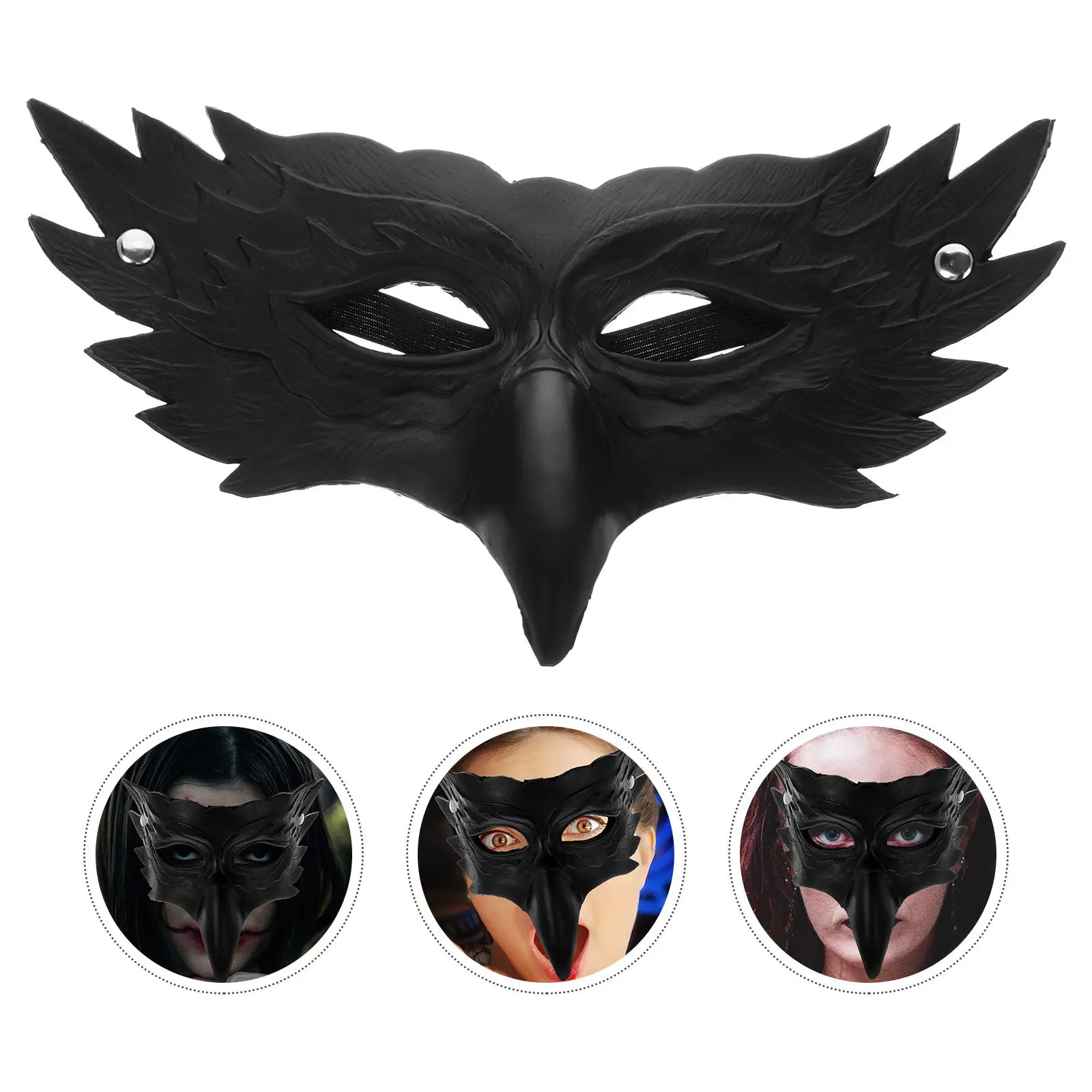 

PU Eagle Shaped Masquerade Mask for Costume Party Cosplay Lightweight Comfortable Animal Mask for Halloween Events
