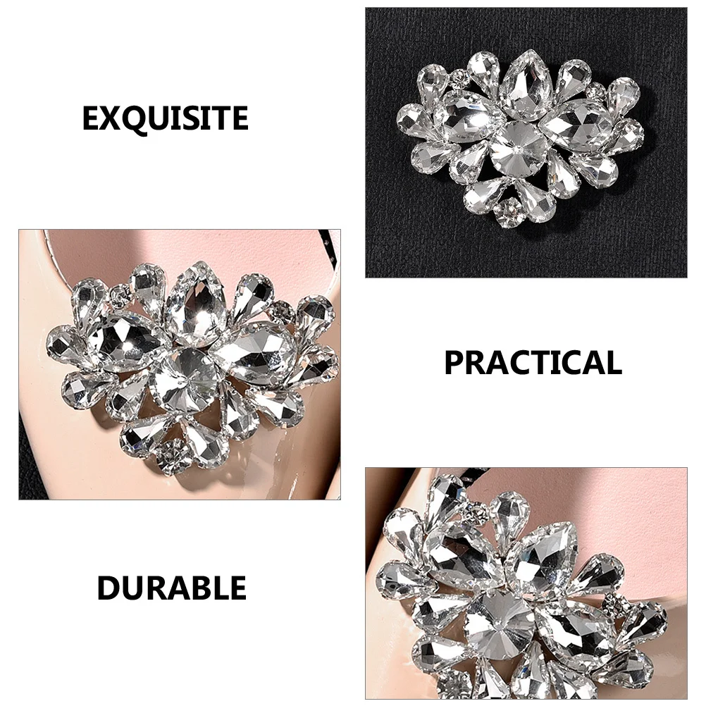 

2Pcs Bridal Shoe Clips Crystal Applique Decorative Charms for High Heels Scarves Bags Versatile Fashion Accessory Gift