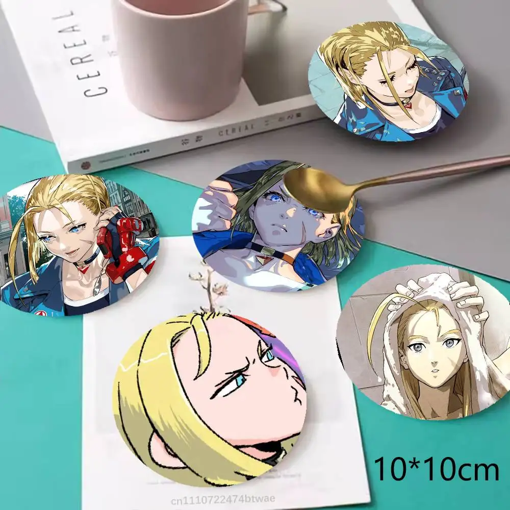 S-Street Fighter C-Cammy White Wood Coaster Mug Tea Coffee Cup Pad Heat Resistant Placemats Tableware Decoration
