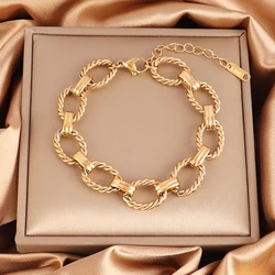 316L Stainless Steel Irregular Bracelet For Women Punk Geometric Chain Bracelets Men Jewelry Gift