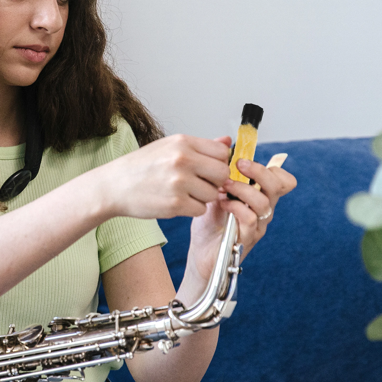 

2 Pcs Sax Cleaning Brush Musical Instrument for Cotton Soprano Saxophone Cleaner