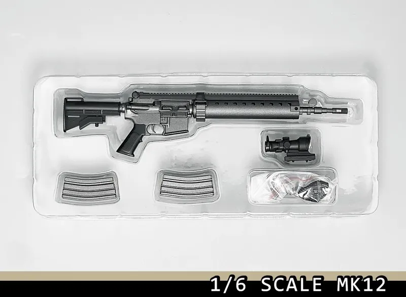 ZYTOYS-Mini juguetes modelo de arma MK12, Clips de Material de PVC que no se pueden disparar, Modelo compatible con figura de acción de 12 ", componente de escena, 1/6