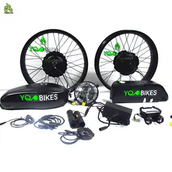 YQEBIKES 20*4.0 DIYattery Dual Drive Front 1500W+1500W Ebike Accessories Electric Bike Conversion Kit for Assembly
