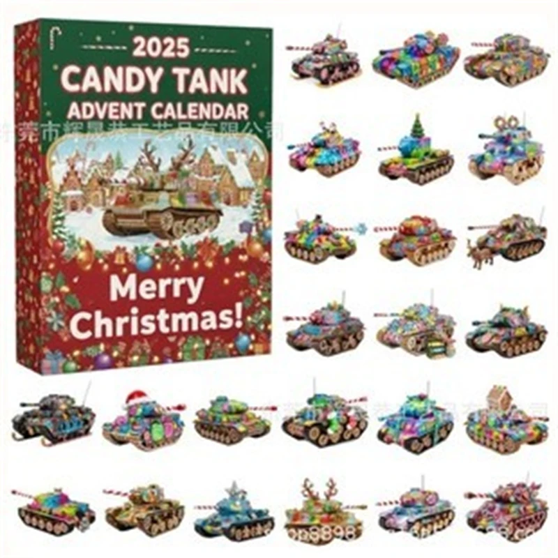 2D Acrylic Candy Tank Advent Calendar  Mini Candy Surprise 24 Days Countdown Party Table Centerpiece For Kids Couples Christmas