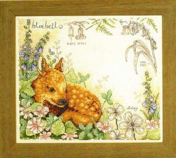 عبر الابره عدة 14CT قماش عبر الابره التطريز مجموعة الحرفية-PSC502 البغل الغزلان في الزهور36-32 عبر الابره مجموعة