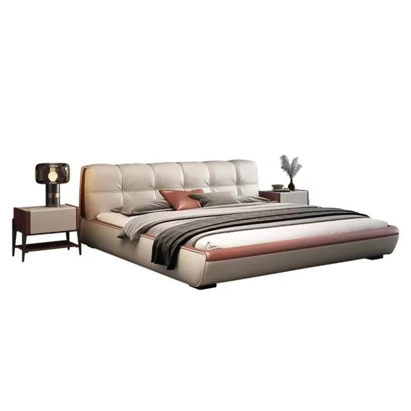 

Simple light luxury modern leather bed 1.8 meters type double master bedroom soft bag